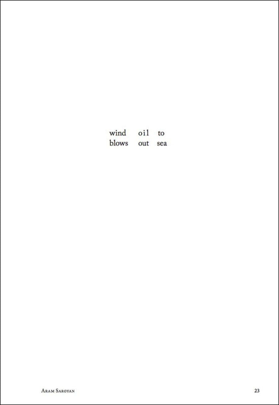 Complete Minimal Poems by Aram Saroyan